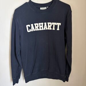 Carhartt Navy Crewneck Sweatshirt with White Label